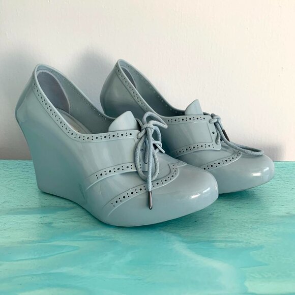 Melissa x Alexandre Herchcovitch Oxford PVC Plastic Wedges - Picture 1 of 3
